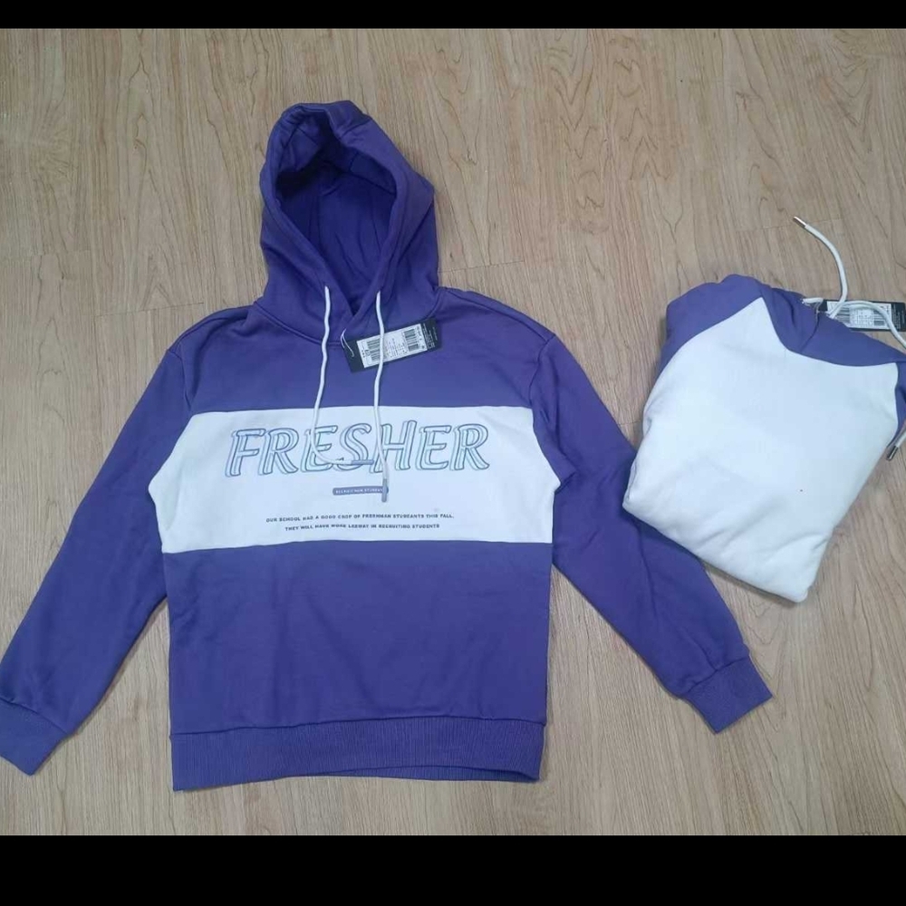 fresh Purple and White Men's Hoodie